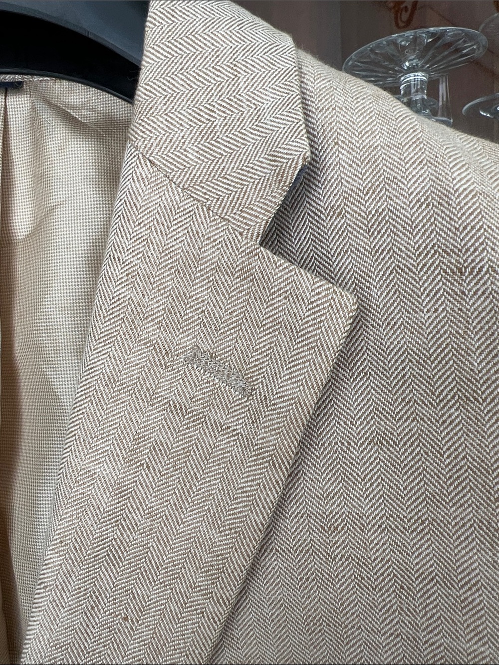 Jos A. Banks Beige Linen & Cotton blazer